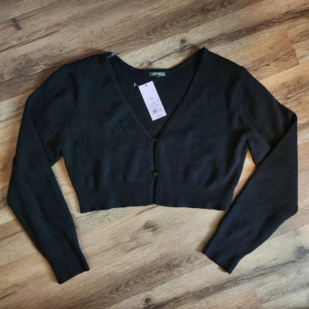 Wild Fable Ribbed Cropped Cardigan